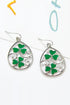 Lucky Clover Hollow Out Alloy Drop Earrings