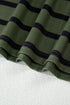 Lucky Clover Striped Half Button Crew Neck Tee
