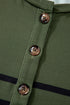 Lucky Clover Striped Half Button Crew Neck Tee