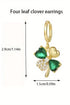 Lucky Four Leaf Clover Rhinestone Embellished Earrings