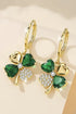 Lucky Four Leaf Clover Rhinestone Embellished Earrings