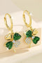Lucky Four Leaf Clover Rhinestone Embellished Earrings