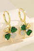 Lucky Four Leaf Clover Rhinestone Embellished Earrings