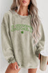 Lucky Graphic Corded Knit Oversized Pullover Sweatshirt
