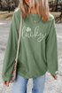 Lucky Graphic Corded Ribbed Crew Neck Sweatshirt