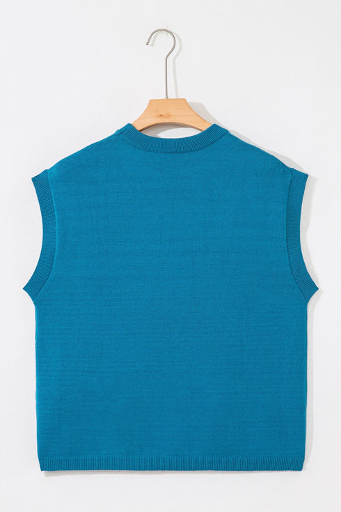 Lucky Horseshoe Graphic Crew Neck Sleeveless Sweater