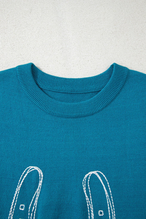 Lucky Horseshoe Graphic Crew Neck Sleeveless Sweater