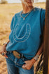 Lucky Horseshoe Graphic Crew Neck Sleeveless Sweater