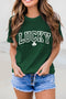 Lucky Letter Puff Print Short Sleeve Graphic Tee