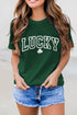 Lucky Letter Puff Print Short Sleeve Graphic Tee