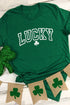 Lucky Letter Puff Print Short Sleeve Graphic Tee