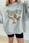 Lucky Mallard Graphic Mock Neck Pullover Sweatshirt