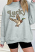 Lucky Mallard Graphic Mock Neck Pullover Sweatshirt