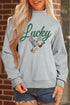 Lucky Mallard Print Mock Neck Pullover Sweatshirt
