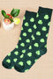 Lucky Shamrock Print Soft Knit Crew Socks