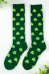 Lucky Shamrock Print Soft Knit Crew Socks