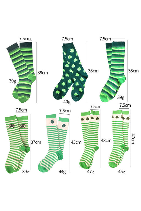 Lucky Shamrock Print Soft Knit Crew Socks