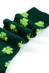 Lucky Shamrock Print Soft Knit Crew Socks