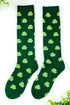 Lucky Shamrock Print Soft Knit Crew Socks