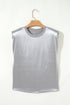 Luminous Metallic Sheen Crew Neck Satin Finish Shift Tank Top