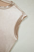 Lustrous High Neck Padded Shoulder Muscle Top