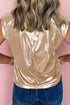 Lustrous High Neck Padded Shoulder Muscle Top