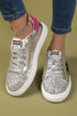 Lustrous Star Print Round Toe Slip On Flat Shoes