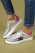 Lustrous Star Print Round Toe Slip On Flat Shoes