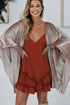 Luxe Velvet Open Front Draped Sleeve Kimono