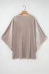 Luxe Velvet Open Front Draped Sleeve Kimono