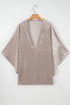 Luxe Velvet Open Front Draped Sleeve Kimono