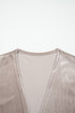 Luxe Velvet Open Front Draped Sleeve Kimono