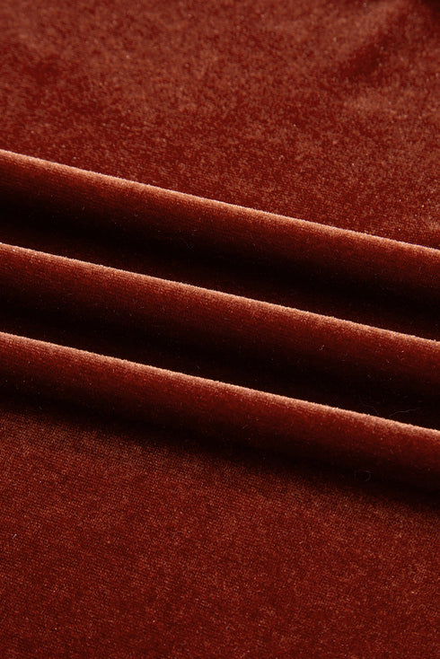 Luxe Velvet V Neck Bishop Sleeve Empire Waist Flared Mini Dress