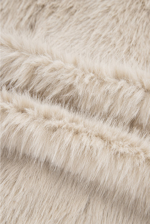 Luxurious Faux Fur Large Collar Statement Coat