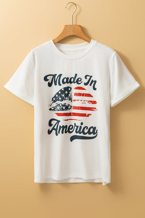 Made In America Lips Graphic Print Crew Neck Tee