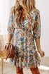 Magnolia Blossoms Ruffled V-Neck Dress