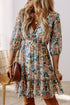 Magnolia Blossoms Ruffled V-Neck Dress