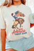 Make America Cowboy Again Patriotic Rodeo Graphic Tee Shirt