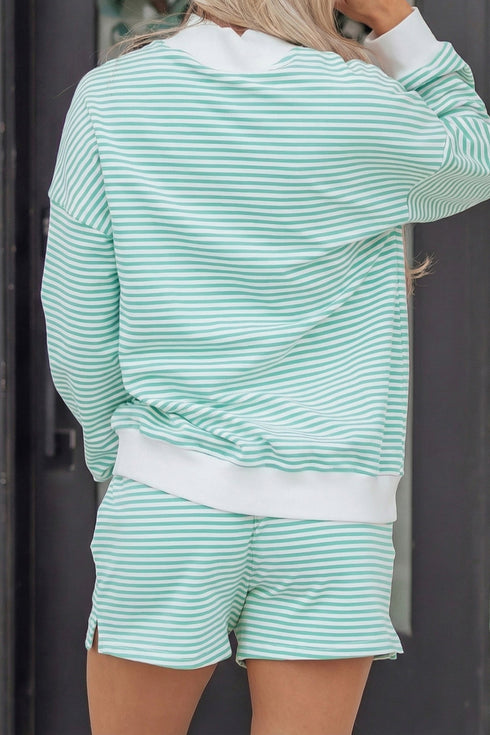 Mallard Duck Western Stripe Mock Neck Sweatshirt Graphic Set