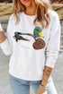Mallard Graphic Crew Neck Western Pullover Sweatshirt