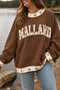 Mallard Patch Embroidered Trim Western Crewneck Sweatshirt