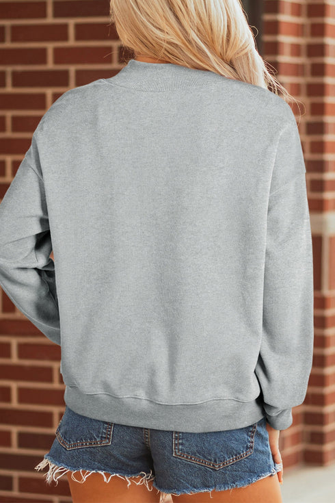 Mallard Printed Mock Neck Western Pullover Sweatshirt