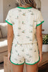 Mallard Printed Western Style Contrast Trim Short Set