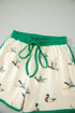Mallard Printed Western Style Contrast Trim Short Set