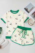 Mallard Printed Western Style Contrast Trim Short Set