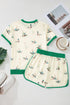 Mallard Printed Western Style Contrast Trim Short Set