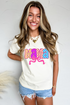 Mama Checkered Bow Knot Graphic Crewneck Short Sleeve Tee