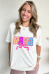 Mama Checkered Bow Knot Graphic Crewneck Short Sleeve Tee