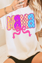 Mama Checkered Bow Knot Graphic Crewneck Short Sleeve Tee