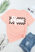 Mama Checkered Graphic Print Casual Short Sleeve Shirt
